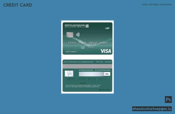 Beispielvorschau der Visa Classic Debitkarte der Emirates Lebanon Bank